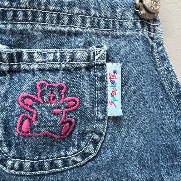 Vintage Sprockets Denim Bubble Ruffle Overall Size 3T - Picture 6 of 12